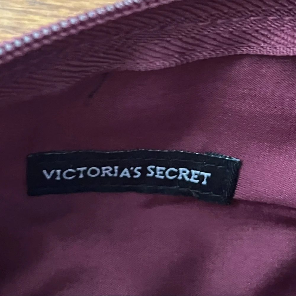 Victoria’s Secret Red Maroon Faux Suede Handbag Double Handle Tassel Zipper Pull